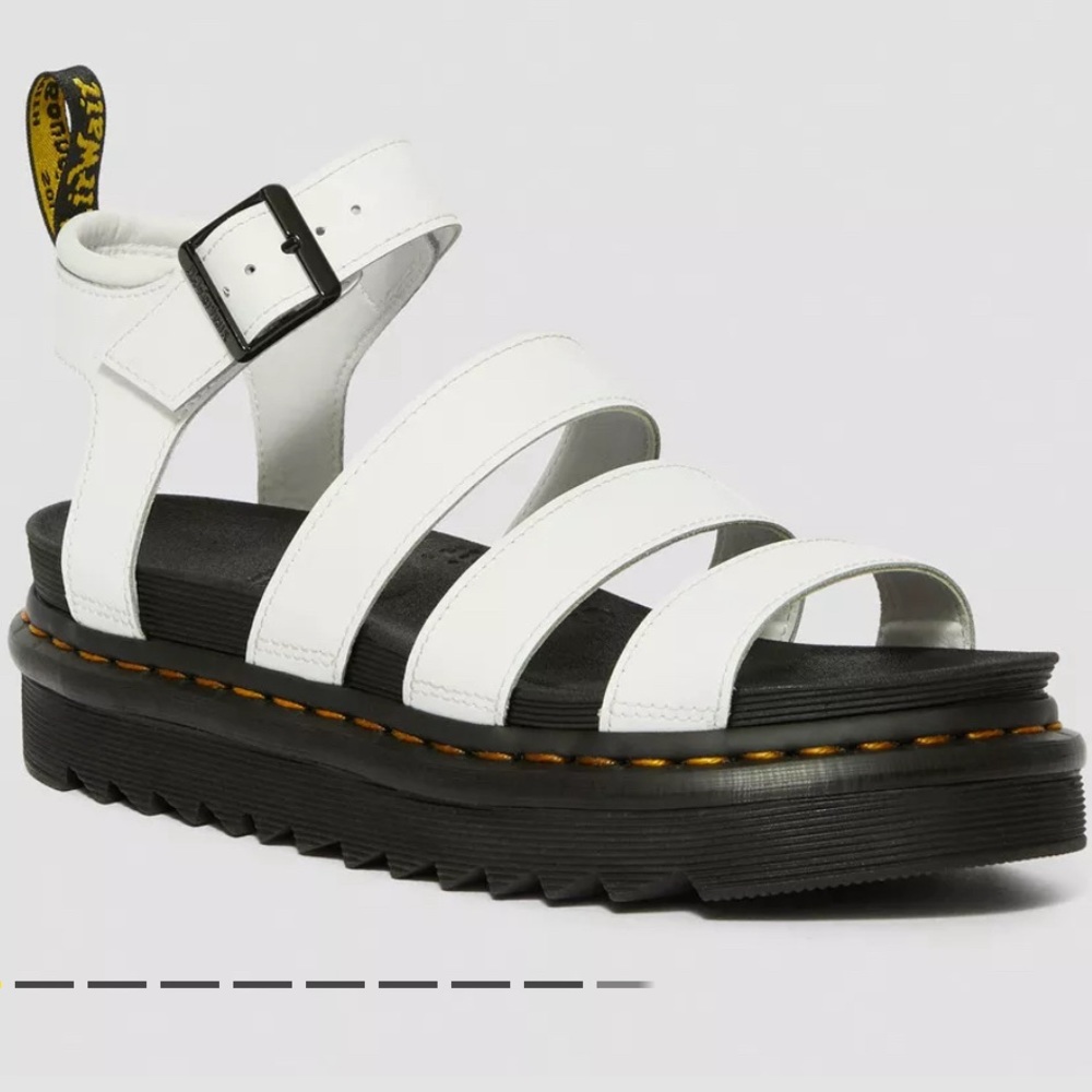 Dr. Martens Blaire Leather Strap Sandals White 25768100 size 7